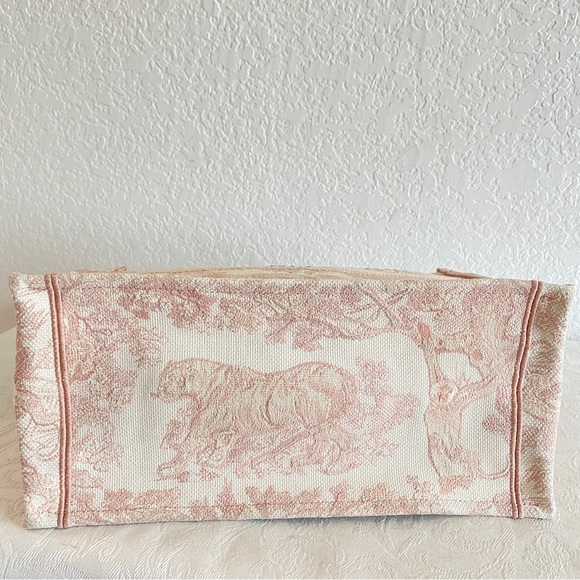 Christian Dior Pink Toile De Jouy Embroidery Medium Book Tote - Picture 5 of 16